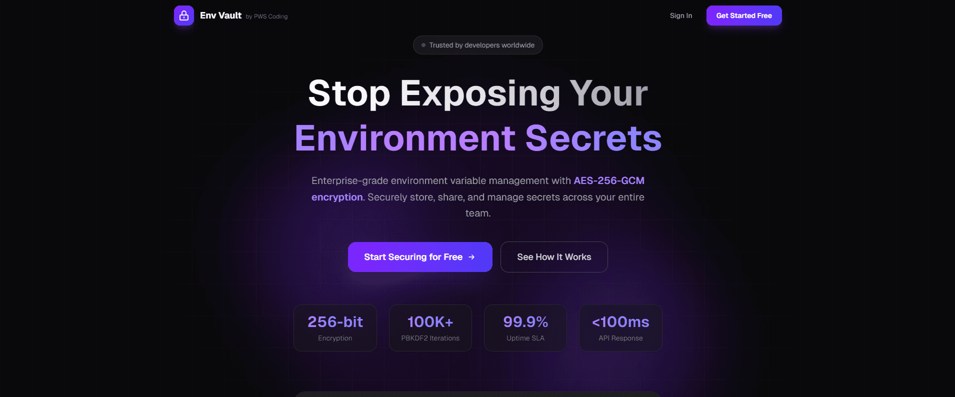 Secure Environment Variable Management System - Product Showcase screenshot 1